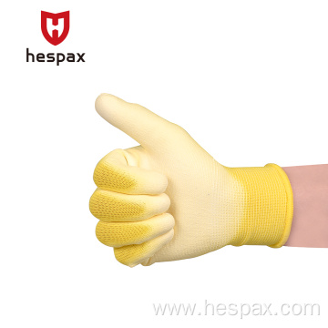 Hespax Lightweight 13g PU Coated Mechanic Work Gloves